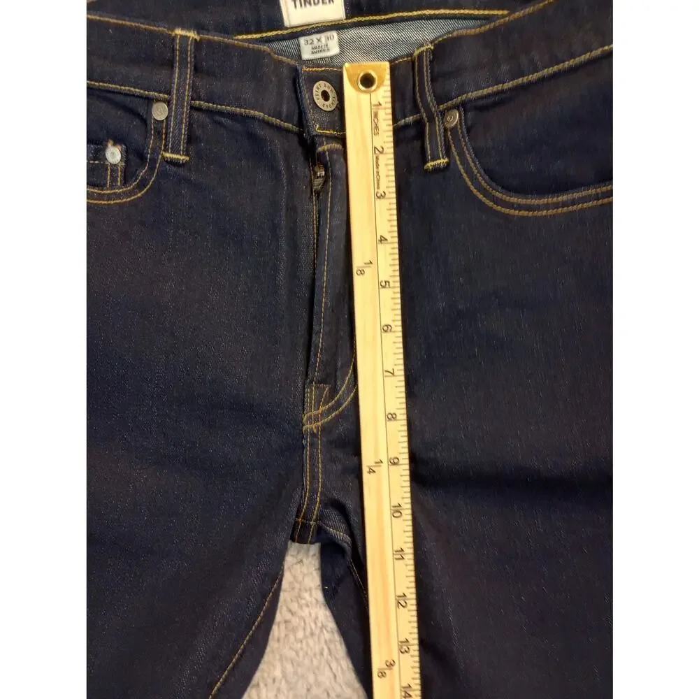 NWT Flint and Tinder Men's Jeans Size 32x30 Dark Wash Slim Fit (0979)
